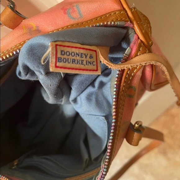 Multi color Dooney & Bourke rainbow monogram barrel handbag - Picture 5 of 8